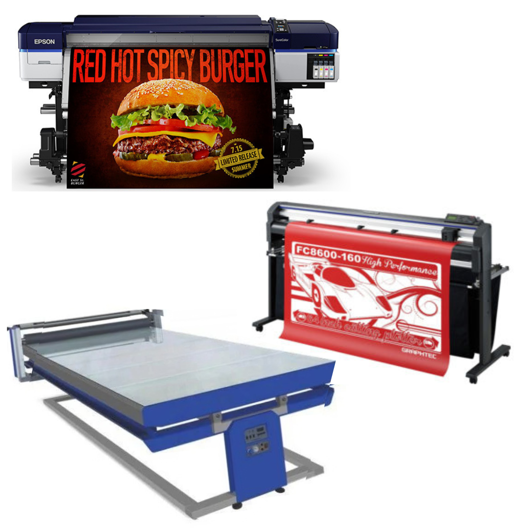 COMPLETE SOLUTION - Epson SureColor S40600 Production Edition - Refurbished (1 Y/Warranty) + 64" Graphtec FC8600-160 Cutting Plotter - Refurbished (1 Y/Warranty) + 67in x 126in Flatbed Hot and Cold Laminator for Rigid &amp; Flex Media - New