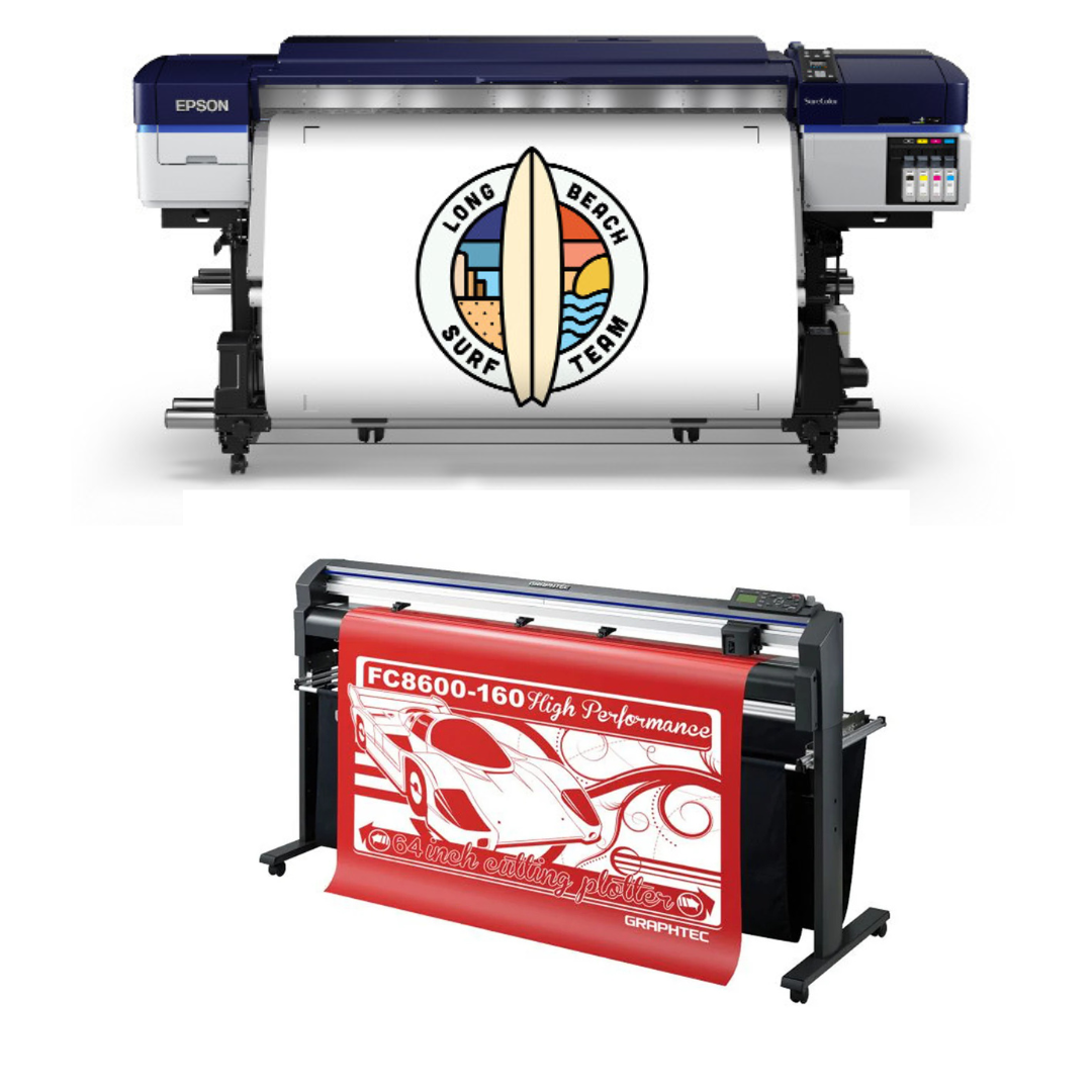 BUNDLE - Epson SureColor S60600 Production Edition 64" Roll-to-Roll Solvent Dual CMYK Printer - Refurbished (1 Year Warranty) + 64" Graphtec FC8600-130 High Performance Vinyl Cutting Plotter - Refurbished (1 Year Warranty)
