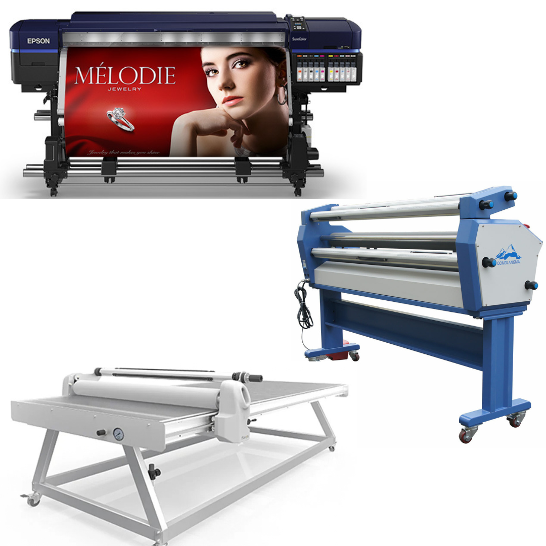 COMPLETE SOLUTION - Epson Surecolor S80600 Production Edition 64" Solvent Printer - Refurbished (1 Year Warranty) + 63" Wide Format Cold Laminator, with Heat Assisted + 51" x 98" Flatbed Lamination Table