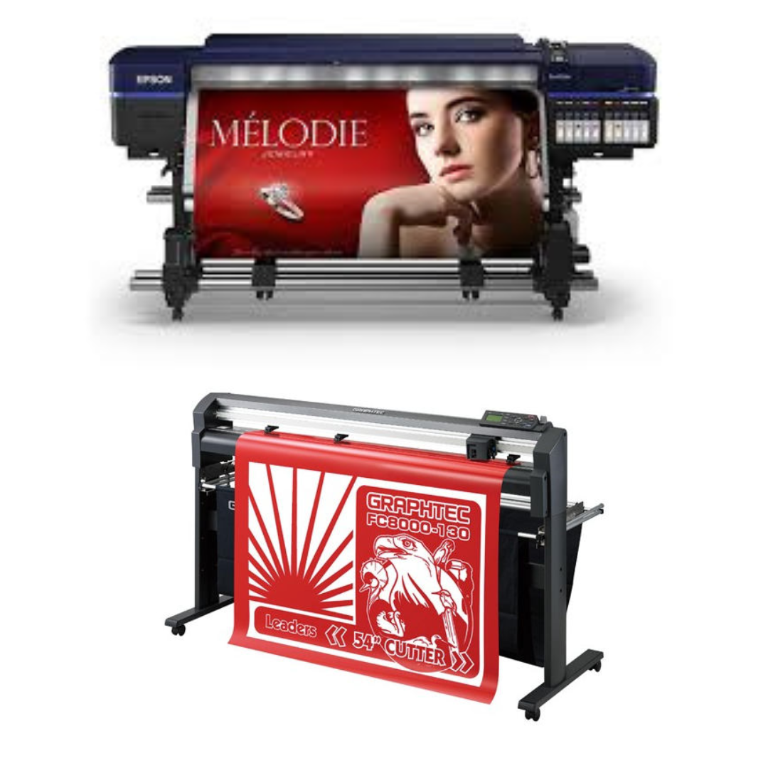 BUNDLE - Epson Surecolor S80600 Production Edition 64" Solvent Printer - Refurbished (1 Year Warranty) + 54" Graphtec FC8000-130 Vinyl Cutting Plotter - Refurbished (1 Year Warranty)