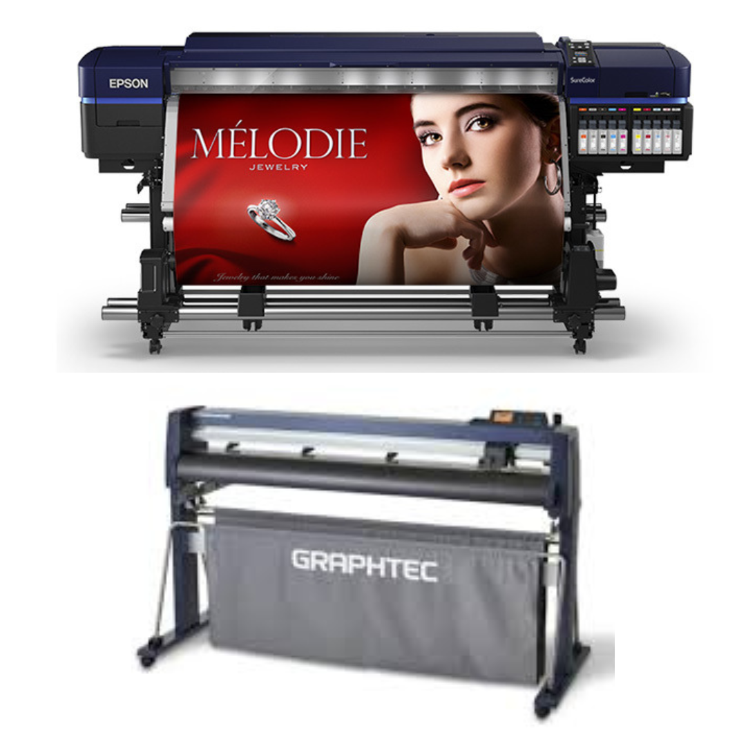 BUNDLE - Epson Surecolor S80600 Production Edition 64" Solvent Printer - Refurbished (1 Year Warranty) + 54" Graphtec FC9000-140 Wide Cutter - Refurbished (1 Year Warranty)