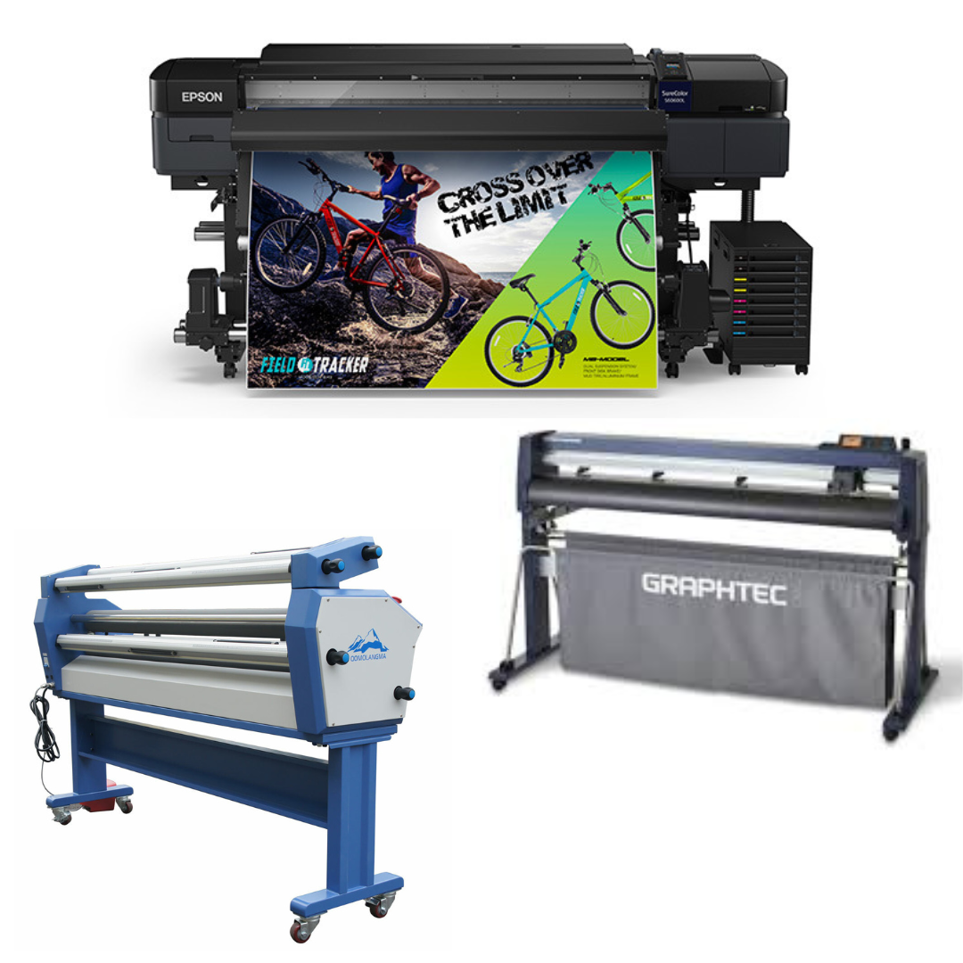 COMPLETE SOLUTION - Epson SureColor S60600L 64" Roll-to-Roll Printer - Refurbished (1 Year Warranty) + 54" Graphtec FC9000-140 Wide Cutter - Refurbished (1 Year Warranty) + Upgraded Ving 63" Wide Format Cold Laminator - New
