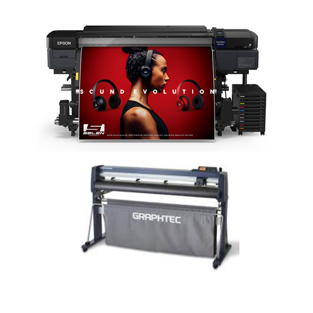 BUNDLE - Epson SureColor S80600L 64" Solvent Printer - Refurbished (1 Year Warranty) + 54" Graphtec FC9000-140 Wide Cutter - Refurbished (1 Year Warranty)