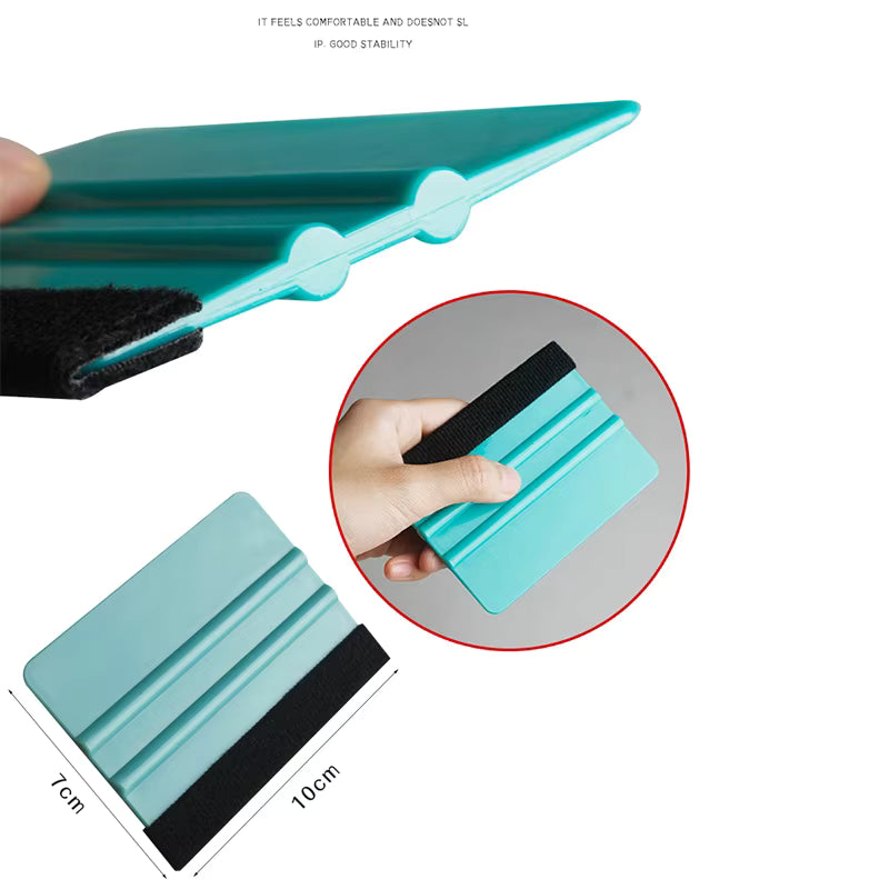 Vinyl Wrap Felt Squeegee Medium Hardness (10cm x 7cm) - 1pcs (Blue/Gold)