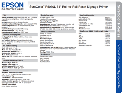 Epson SureColor R5070L 64&quot; Roll-to-Roll Resin Signage Printer - DEMO UNIT