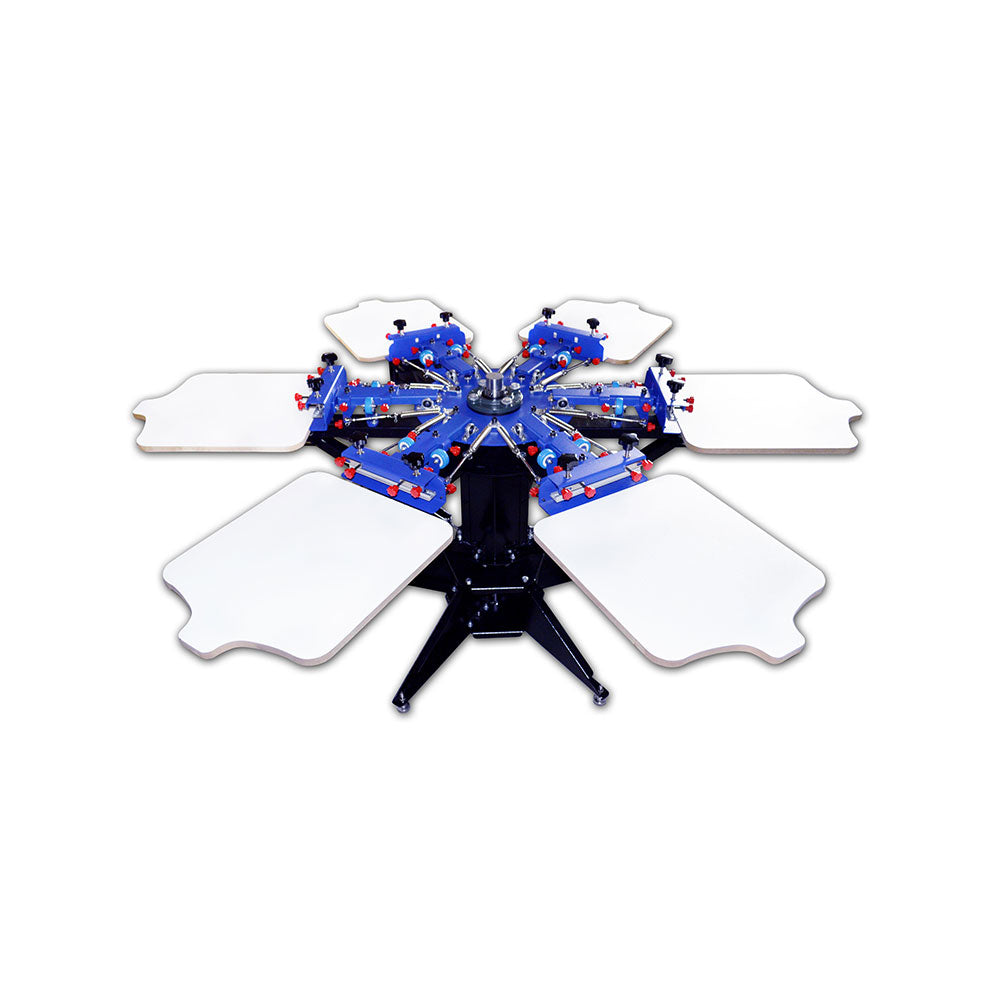 Screen Printing 6 Color 6 Station Rotary Printer Precise Matching Color Equipment