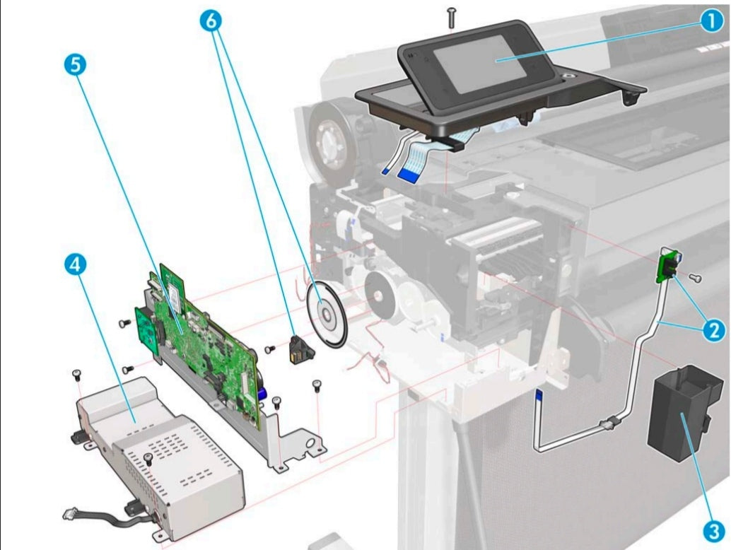 Left Side Spittoon Assembly for the HP Designjet T120, T520, T525, T630, T650, T830 Series (CQ890-67044)