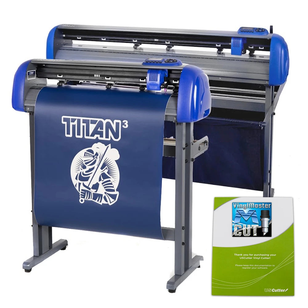 68" TITAN-3 ARMS Contour Cutting Vinyl Cutter w/ Stand, Basket &amp; VinylMaster Cut Software - New