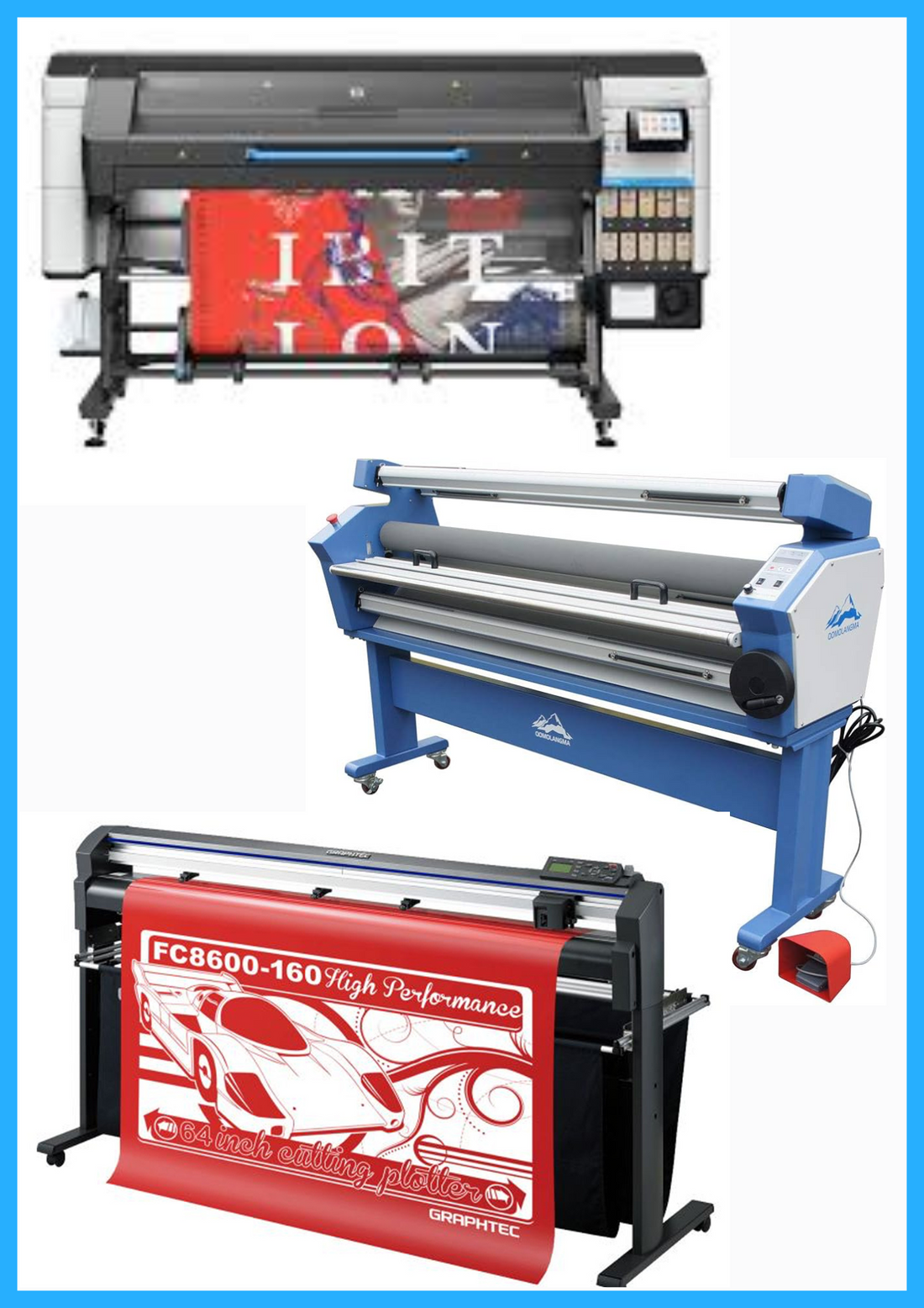 ON SALE - COMPLETE SOLUTION - HP Latex 830W 64&quot; Wide Format Printer  - New + 64&quot; Graphtec FC8600-160 Vinyl Cutting Plotter - Refurbished (1 Year Warranty) + 63&quot; Full-auto Low Temp. Wide Format Cold Laminator - New
