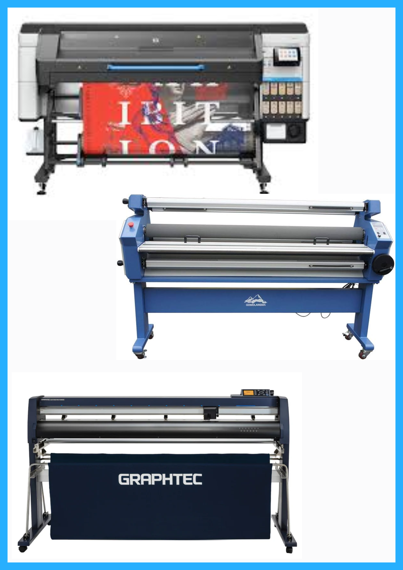 ON SALE - COMPLETE SOLUTION - HP Latex 830W 64&quot; Wide Format Printer  - New + 64&quot; Graphtec FC9000-160 Wide Cutter - New + 55&quot; Full-Auto Wide Format Cold Laminator with Heat Assisted - New