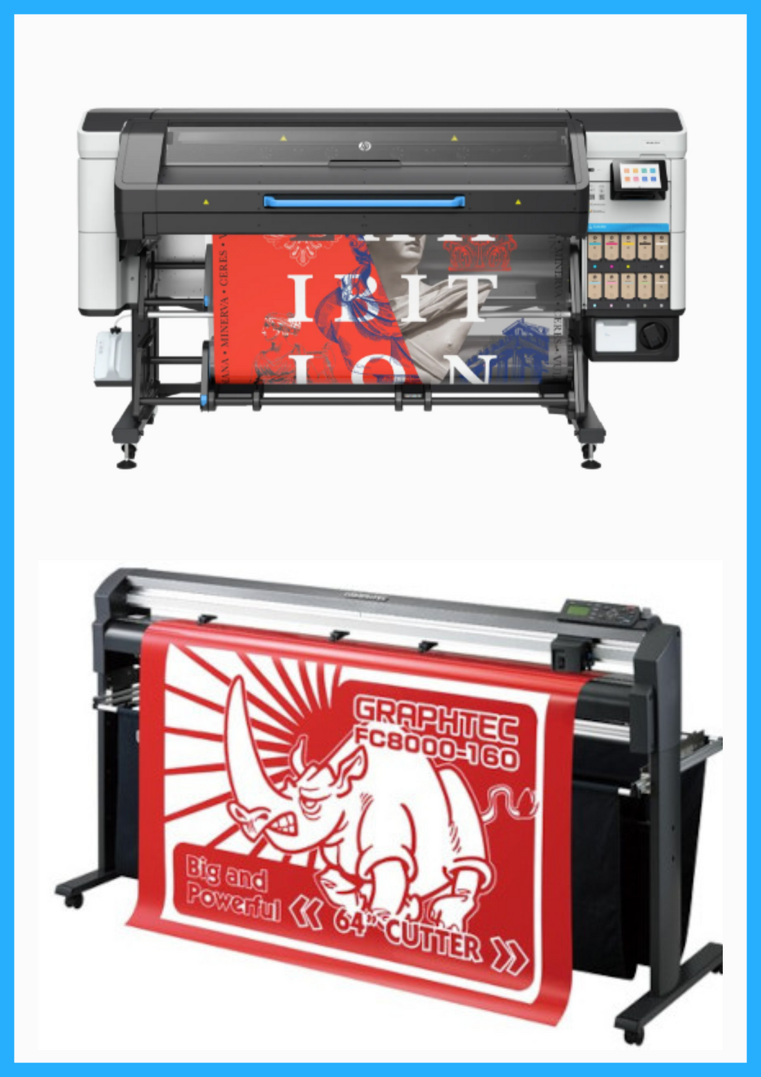 ON SALE - BUNDLE - HP Latex 730W 64&quot; Wide Format Printer - New + 54&quot; Graphtec FC8000-160 Vinyl Cutting Plotter - Refurbished (1 Year Warranty)