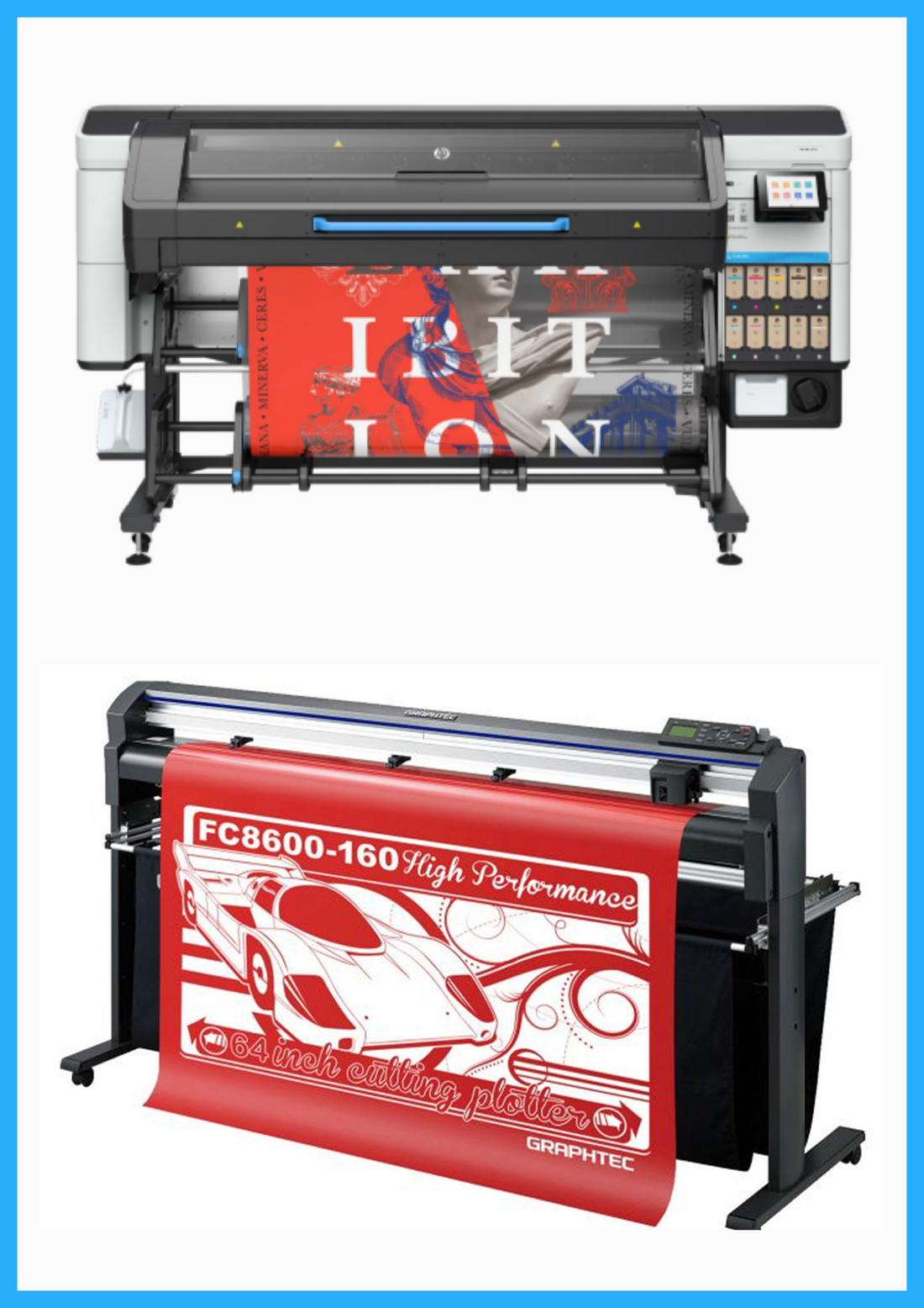 ON SALE - BUNDLE - HP Latex 730W 64&quot; Wide Format Printer - New + 64&quot; Graphtec FC8600-160 Vinyl Cutting Plotter - Refurbished (1 Year Warranty)