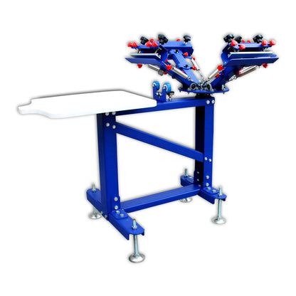 Micro-adjust 4 Color 1 Station Screen Printing Printer Rotary Frame &amp; Metal Stand
