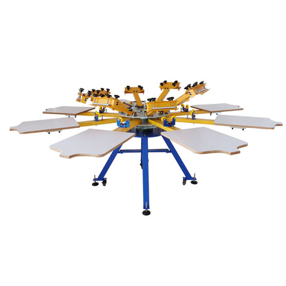8 Color 8 Station Screen Printing Machine Press T-shirt Printer Equipment DIY