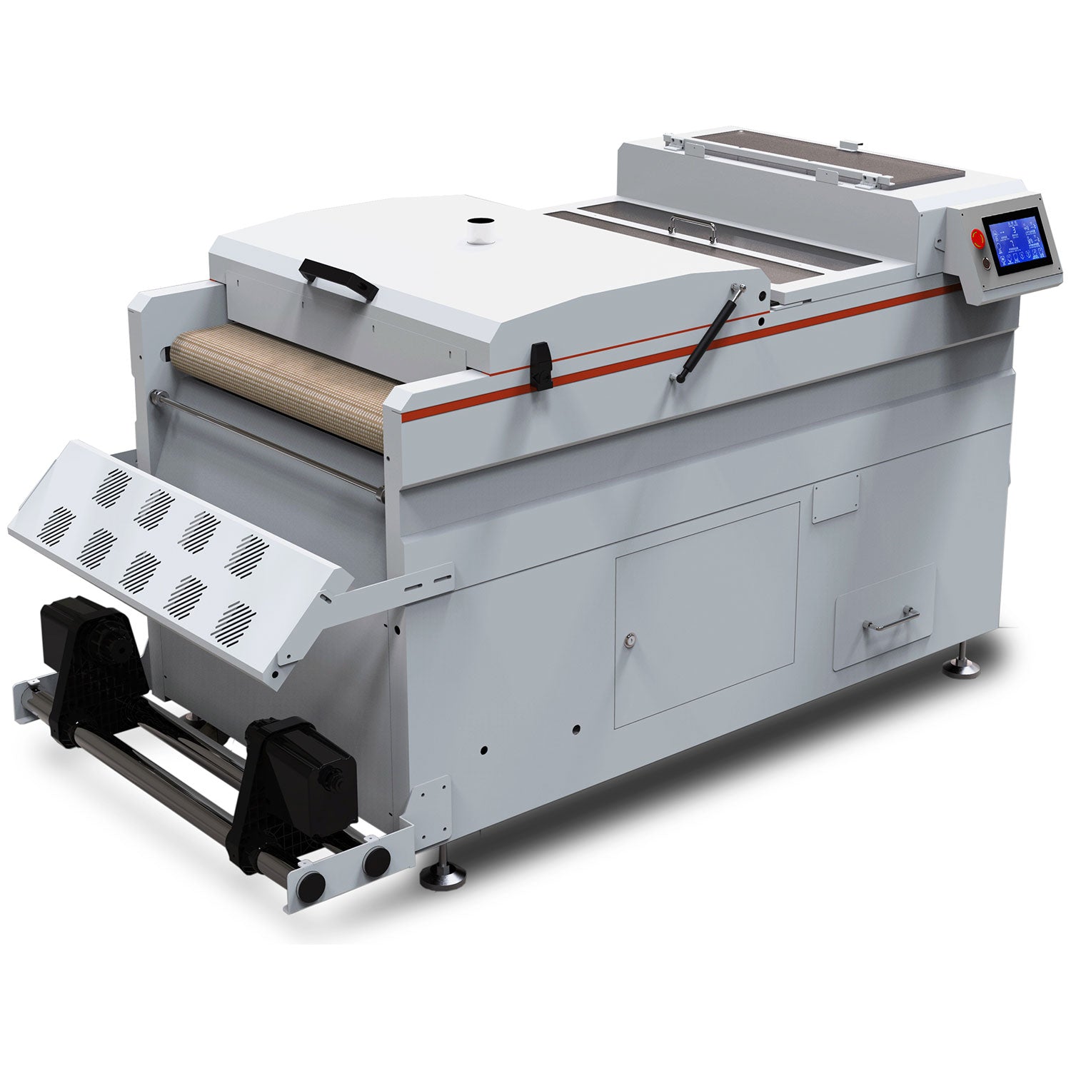 US Stock, CALCA PLUS 220V 24in Automatic DTF Powder Shaker and Dryer with Vacuum Absorption Conveying Platform and Touch Screen