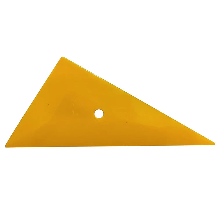 Go Corner Triangle Card Scraper Yellow Plastic Squeegee Car Vinyl Wrap Tool (7.5 x 6cm) - 5pcs