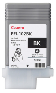 Canon PFI-102BK Black Ink Tank (130ml) for iPF500, iPF510, iPF600, iPF605, iPF610, iPF650, iPF655, iPF700, iPF710, iPF750, iPF755, iPF760, iPF765 - 0895B001AA