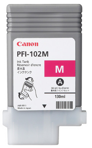 Canon PFI-102M Magenta Ink Tank (130ml) for iPF500, iPF510, iPF600, iPF605, iPF610, iPF650, iPF655, iPF700, iPF710, iPF750, iPF755, iPF760, iPF765 - 0897B001AA