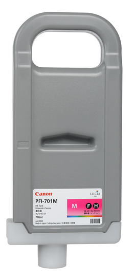 Canon PFI-701M Magenta Ink Tank (700ml) for imagePROGRAF iPF8000, iPF8000S, iPF8100, iPF9000, iPF9000S, iPF9100 - 0902B001AA