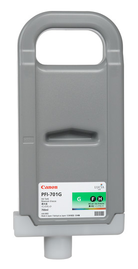Canon PFI-701G Green Ink Tank (700ml) for imagePROGRAF iPF8000, iPF8100, iPF9000, iPF9100 - 0907B001AA
