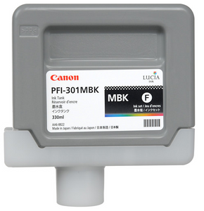Canon PFI-301MBK Pigment Matte Black Ink Tank 330ml for iPF8000S, iPF9000S - 1485B001AA