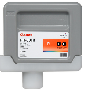 Canon PFI-301R Red Ink Tank (330ml) for imagePROGRAF iPF8000, iPF8100, iPF9000, iPF9100 - 1492B001AA