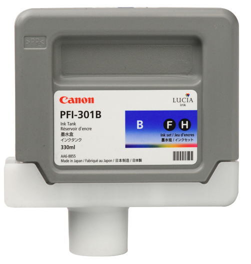 Canon PFI-301B Blue Ink Tank (330ml) for imagePROGRAF iPF8000, iPF8100, iPF9000, iPF9100 - 1494B001AA