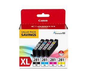 Canon CLI-281 XL Black, Cyan, Magenta & Yellow 4 Ink Pack - 2037C005