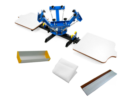US Stock, CALCA 4 Color 2 Station Silk Screen Printing Press, for DIY T-Shirt Printing
