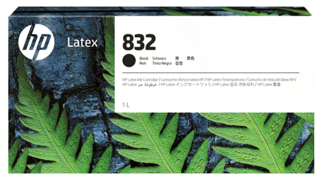 HP 832 1-Liter Black Ink Cartridge for Latex 630, 630 W, 700, 700 W, 730, 730W - 4UV75A
