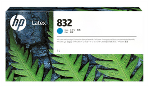 HP 832 1-Liter Cyan Ink Cartridge for Latex 700, 700W