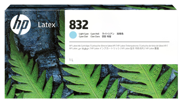 HP 832 1-Liter Light Cyan Ink Cartridge for Latex 630, 630 W, 700, 700 W, 730, 730W - 4UV79A