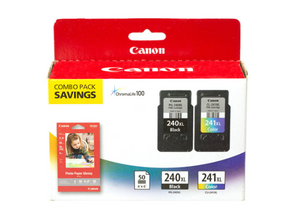 Canon PG-240/CL-241 XL Combo Ink Pack with Photo Paper Glossy (50 sheets 4x6) - 5206B005