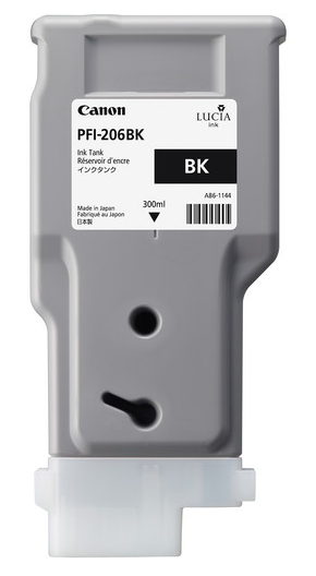 Canon PFI-206BK Black Ink Tank (300ml) for imagePROGRAF iPF6400, iPF6400S, iPF6450 - 5303B001AA