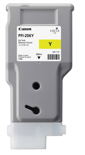 Canon PFI-206Y Yellow Ink Tank (300ml) for imagePROGRAF iPF6400, iPF6400S, iPF6450 - 5306B001AA