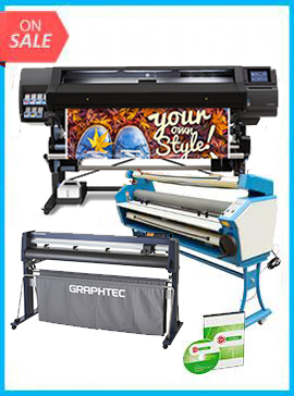 COMPLETE SOLUTION - Plotter HP Latex 560 - Recertified (90 Days Warranty) + GRAPHTEC CUTTER FC9000-160 64&quot; (162.6 cm) Wide Cutter - New + Upgraded Ving 63&quot; Full-auto Low Temp. Wide Format Cold Laminator, with Heat Assisted + Includes Flexi RIP Software