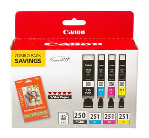 Canon PGI-250/CLI-251 4 Color Combo Ink Pack - 6497B004