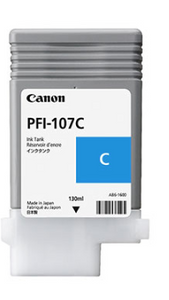 Canon Ink Tank PFI-107C - Dye Cyan Ink Tank 130ml for imagePROGRAF iPF680, iPF685, iPF780, iPF785 - 6706B001AA