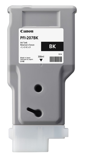 Canon PFI-207BK Black Ink Cartridge (300ml) for imagePROGRAF iPF680, iPF685, iPF780, iPF785 - 8789B001AA