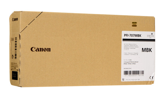 Canon PFI-707MBK Matte Black Ink Cartridge (700mL) for imagePROGRAF iPF830, iPF840, iPF850 - 9820B001AA