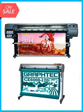 BUNDLE - Plotter HP Latex 330 64&quot;  - Recertified - (90 Days Warranty) + GRAPHTEC CUTTER CE6000-120 48&quot; Cutter - New