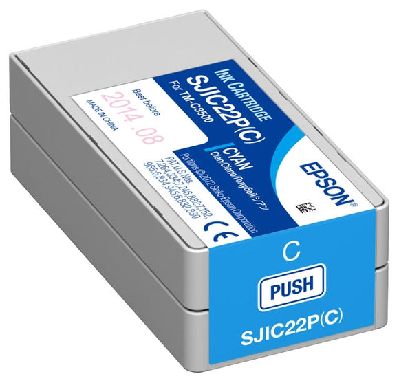 Epson SJIC22P Cyan Ink for ColorWorks C3500 - C33S020581