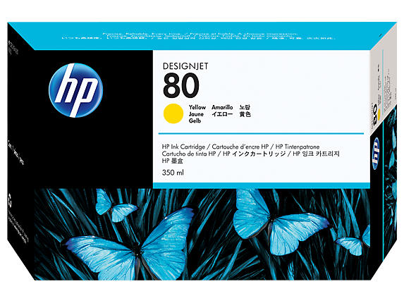 HP 80 Yellow Ink Cartridge 350-ml C4848A