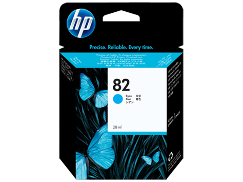 HP 82 28-ml Cyan DesignJet Ink Cartridge for DesignJet 500, 510, 800 - CH566A