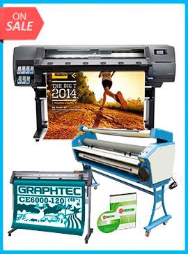 COMPLETE SOLUTION - Plotter HP Latex 310 - Recertified - (90 Days Warranty) + GRAPHTEC CUTTER CE6000-120 48