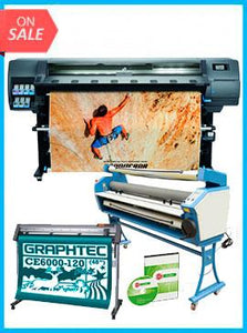 COMPLETE SOLUTION - Plotter HP Latex 335 64" - Recertified - (90 Days Warranty) + GRAPHTEC CUTTER CE6000-120 48" Cutter - New + Upgraded Ving 63" Full-auto Low Temp. Wide Format Cold Laminator, with Heat Assisted + Includes Flexi RIP Software