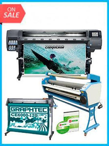 COMPLETE SOLUTION - Plotter HP Latex 365 64" - Recertified - (90 Days Warranty) + GRAPHTEC CUTTER CE6000-120 48" Cutter - New + Upgraded Ving 63" Full-auto Low Temp. Wide Format Cold Laminator, with Heat Assisted + Includes Flexi RIP Software