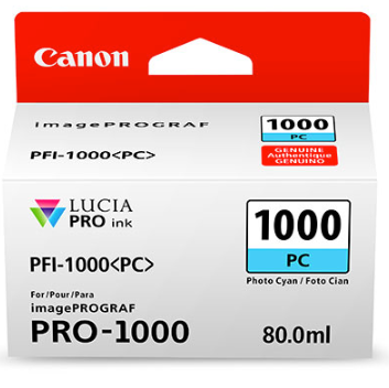 Canon PFI-1000 Photo Cyan Ink Tank 80ml for imagePROGRAF PRO-1000 - 0550C002AA