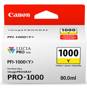Canon PFI-1000 Yellow Ink Tank 80ml for imagePROGRAF PRO-1000 - 0549C002AA