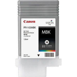 Canon PFI-103MBK Matte Black Ink Tank (130ml) for imagePROGRAF iPF5100, iPF6100, iPF6200 (LIMITED STOCK AVAILABLE) - 2211B001AA
